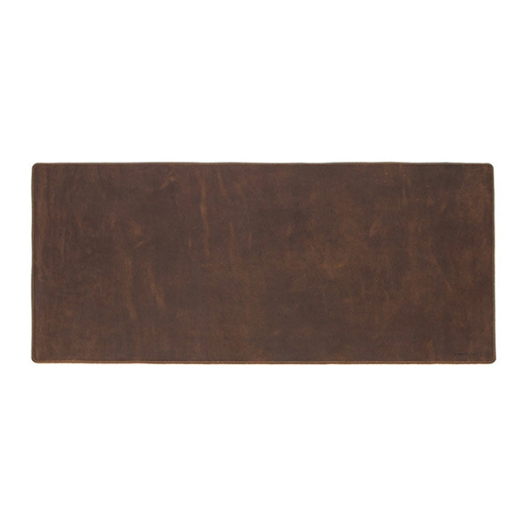 Oversized Crazy Horse Leather Desk Pad with Anti-Slip Design (Brown)