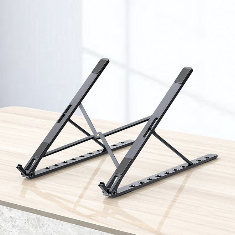 Oatsbasf V01 Portable Aluminum Laptop Cooling Stand with Adjustable Height and Angle (Gray)