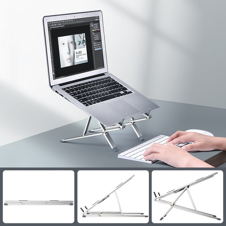 Oatsbasf Z02 Laptop Cooling Bracket - Durable Aluminum Alloy Desktop Stand (Silver)