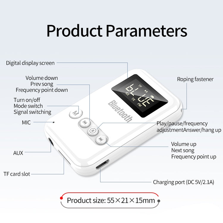 K6-W Bluetooth 5.0 Receiver Transmitter 2 in 1 Adapter