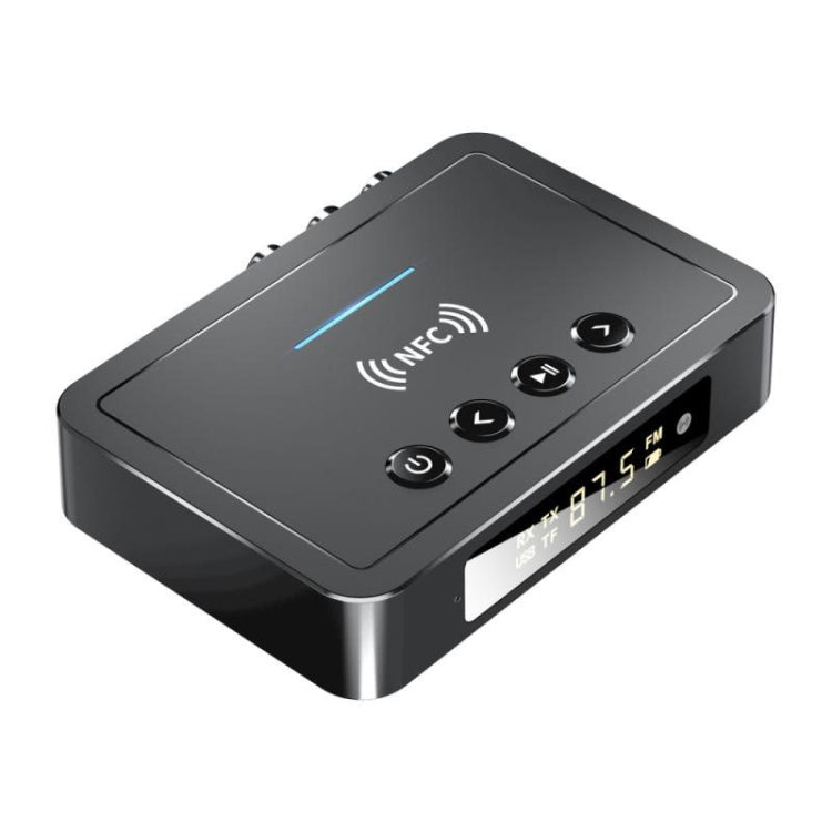 M6 NFC Bluetooth 5.0 3-In-1 Adapter with LED Display (Black)
