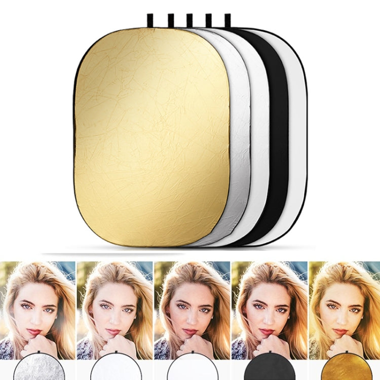 Multifunctional 90 x 120cm Oval Folding Photo Studio Reflector Board with 5 Surfaces
