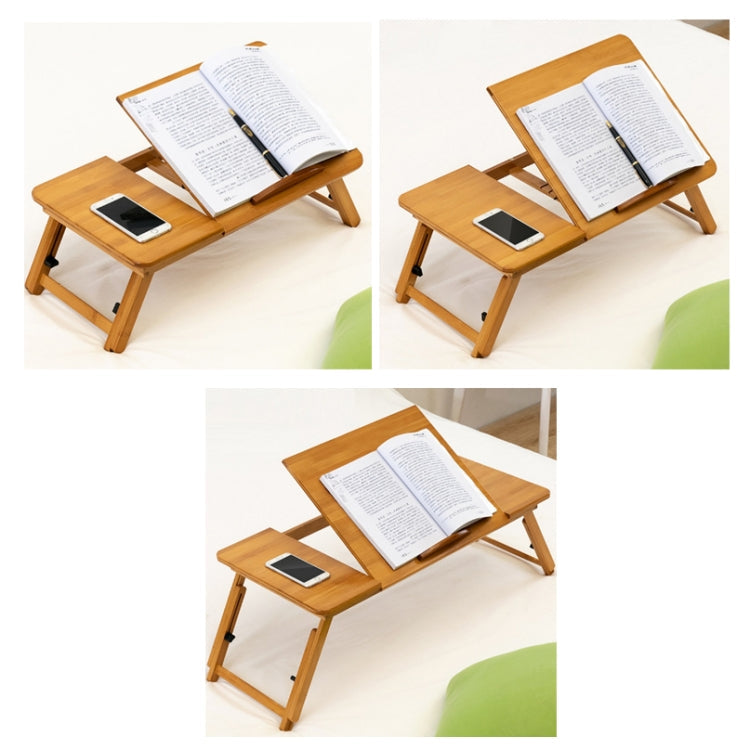 Portable Bamboo Laptop Desk with Adjustable Height and Angle