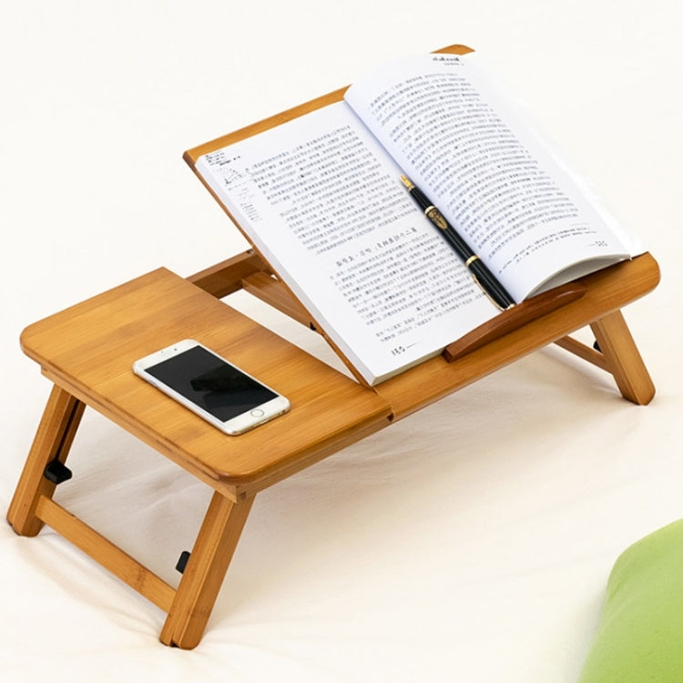 Portable Bamboo Laptop Desk with Adjustable Height and Angle