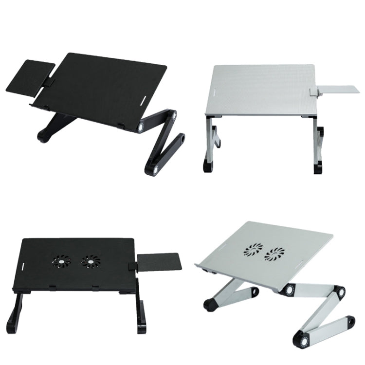 T8 Adjustable Aluminum Alloy Laptop Desk with Cooling Fan (Black)