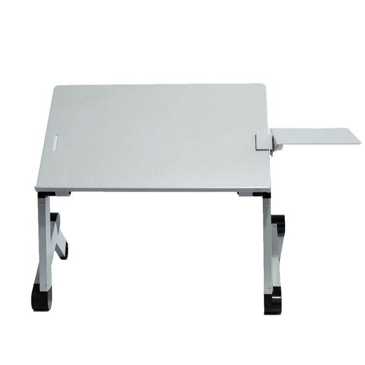 Adjustable and Portable Aluminum Laptop Desk with Enhanced Cooling and Mouse Board (Silver)
