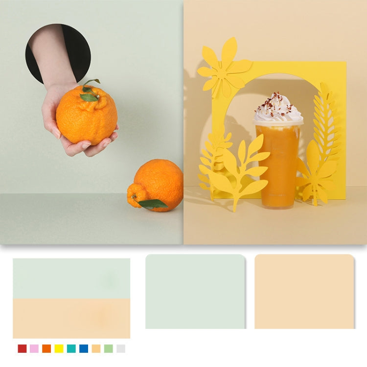 60 x 60cm Non-Reflective Matte PVC Board for Filming and Photography (Green + Apricot)