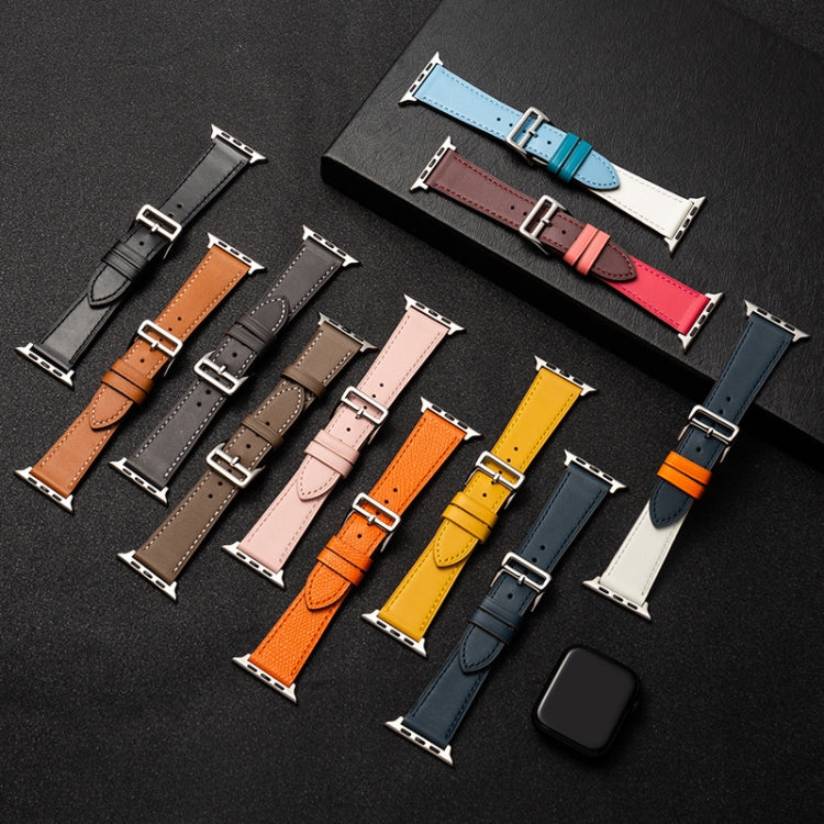 Black Cowhide Leather Watch Band for Apple Watch Series 8, SE, and 3 - 38mm/40mm/41mm