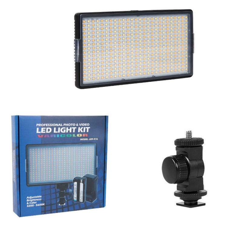 Live Fill Light for Photography with 416 Stepless Adjustable LEDs and Reversible Design - 8 inch (US Plug)