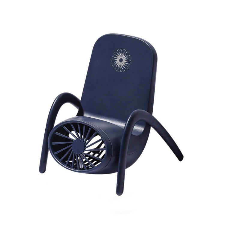 Mini Desktop Fan Holder with USB Charging and Breathing Light (Royal Blue)