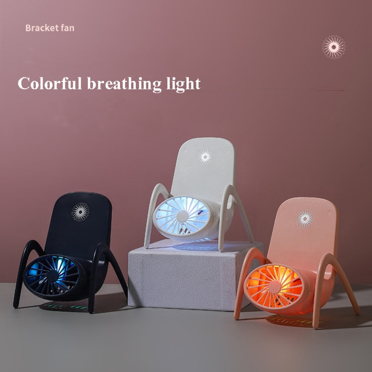 Mini Desktop Fan Holder with USB Charging and Breathing Light (Royal Blue)