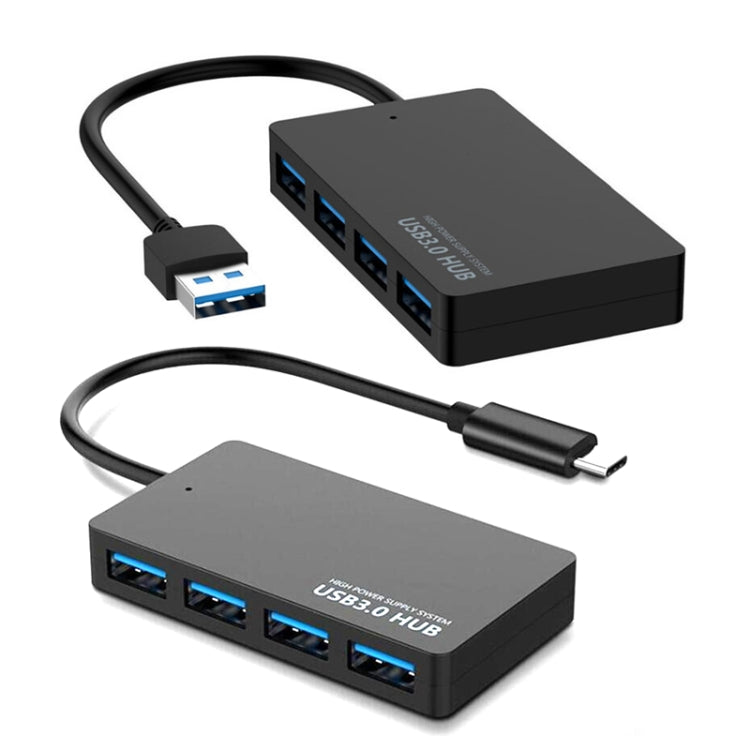 KYTC47 4 Ports USB Adapter Cable with High-Speed Docking Station and Multi-Interface HUB Converter in Black Type-C Color