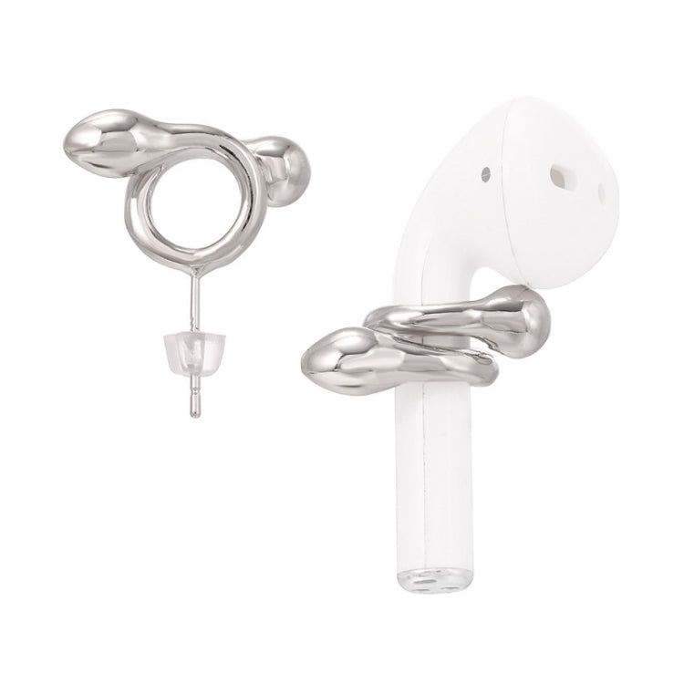 Snake-Shaped Embrace Anti-Lost Earrings for AirPods - 925 Silver Needle Wireless Earphone Accessories