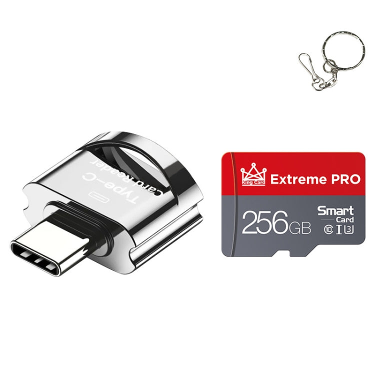 C10 TYPE-C Interface 256GB Mobile Phone Memory Card (Silver Gray)
