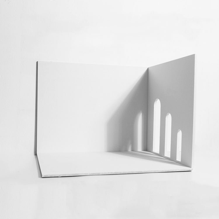 Photography Ornaments Set: 2 Background Boards and Large 3-Arch Door Solid Wood Geometric Polygon Camera Props