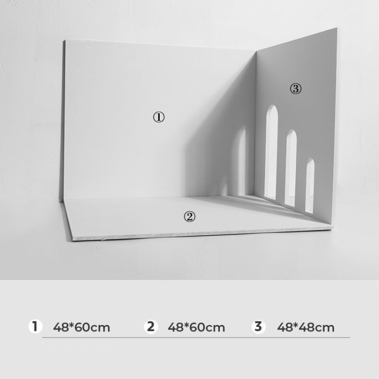 Photography Ornaments Set: 2 Background Boards and Large 3-Arch Door Solid Wood Geometric Polygon Camera Props