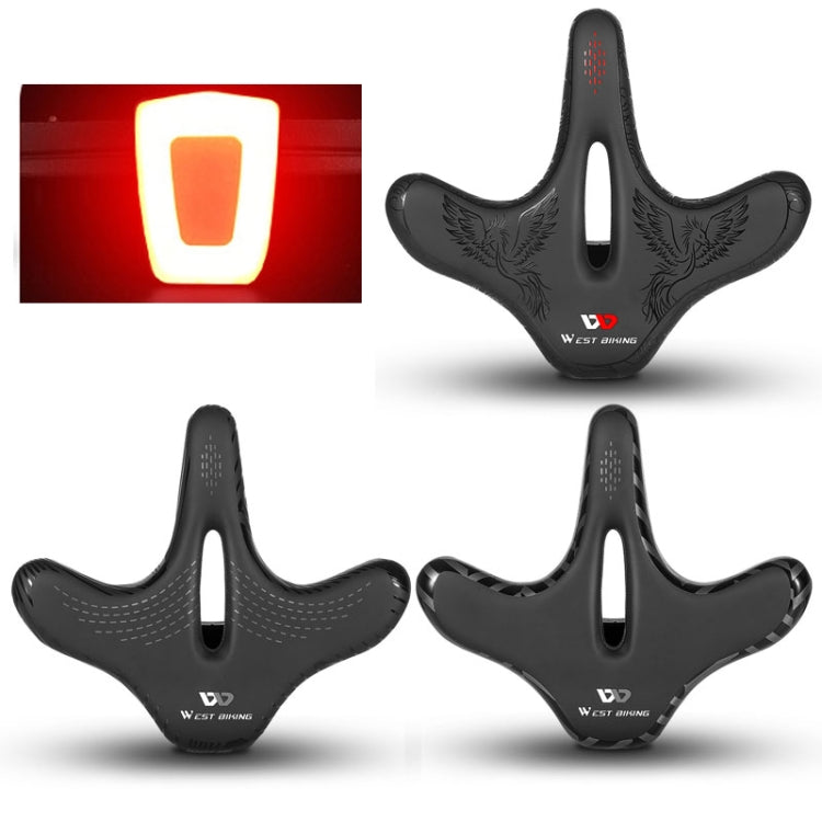 WEST BIKING Black Goose Bicycle Hollow Seat with Night Riding Warning Tail Light