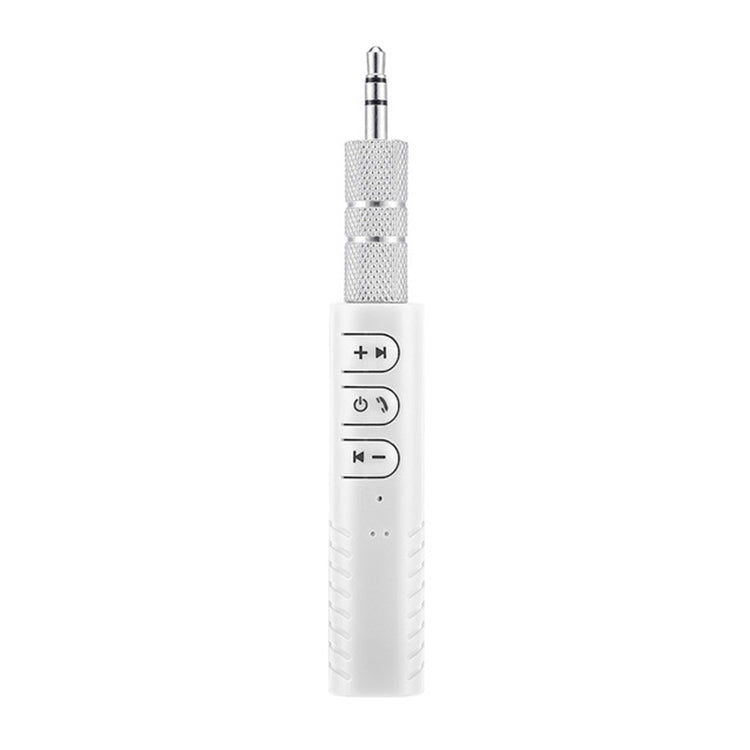 H-139 3.5mm Lavalier Bluetooth Audio Receiver with Metal Adapter (White)