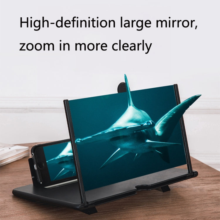 16 inch Mobile Phone Screen Magnifier With Pull-Out 3D Eye Protection High-Definition Magnifying Glass Holder (Black)