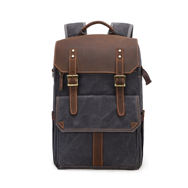 Gray Batik Canvas Waterproof Photography Backpack