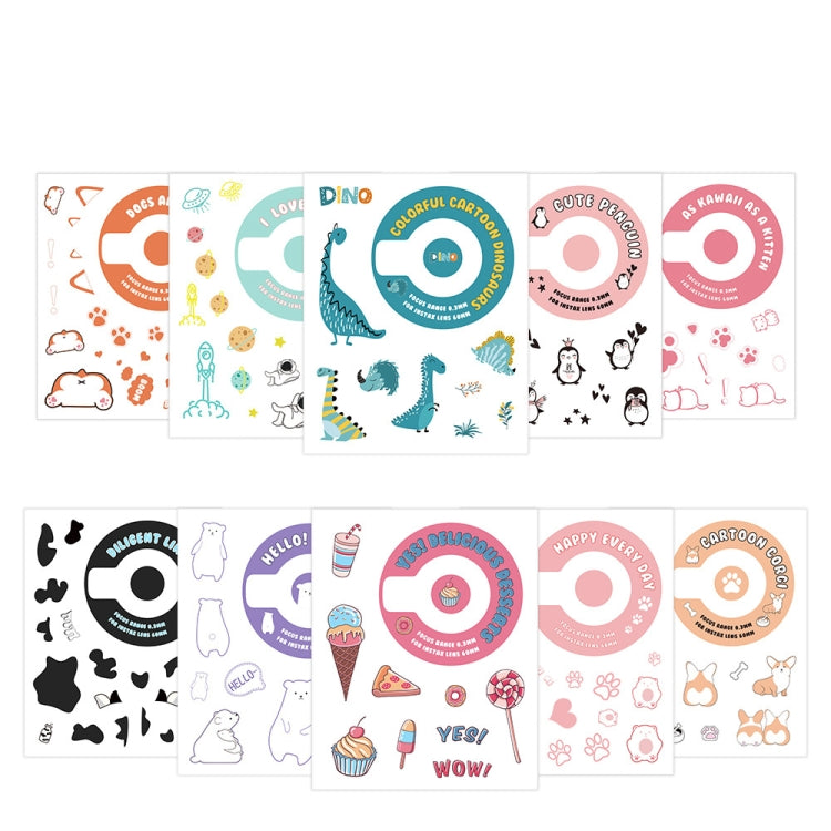 5-Piece DIY Cute Cartoon Camera Stickers Set for Fujifilm Instax Mini 11