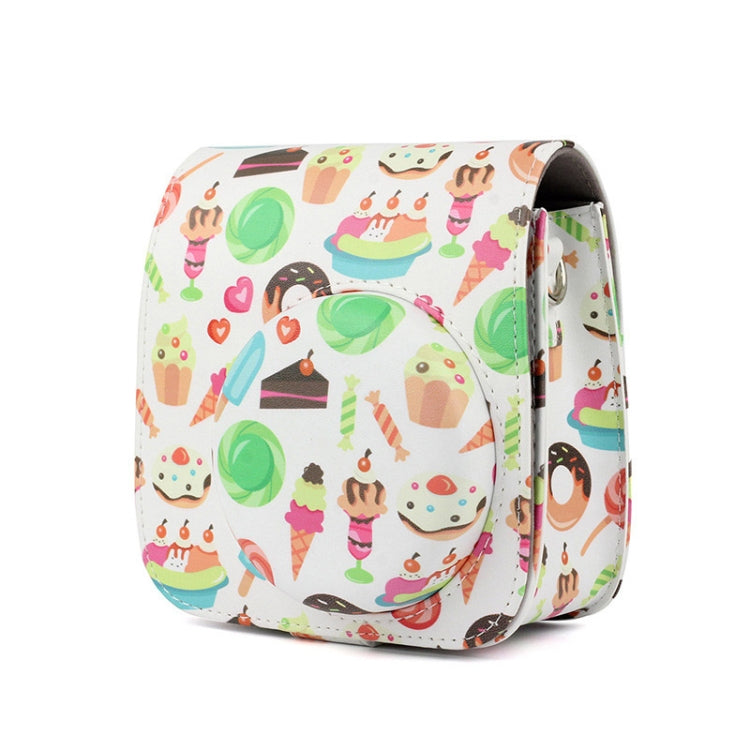 Stylish PU Leather Camera Case Bag with Strap for FUJIFILM instax mini 9 / mini 8+ / mini 8 - Dessert Series