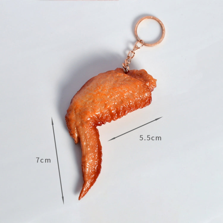 3 Piece Set of Chicken Wings Keychain - Lifelike Food Model Toys for Photography and Play