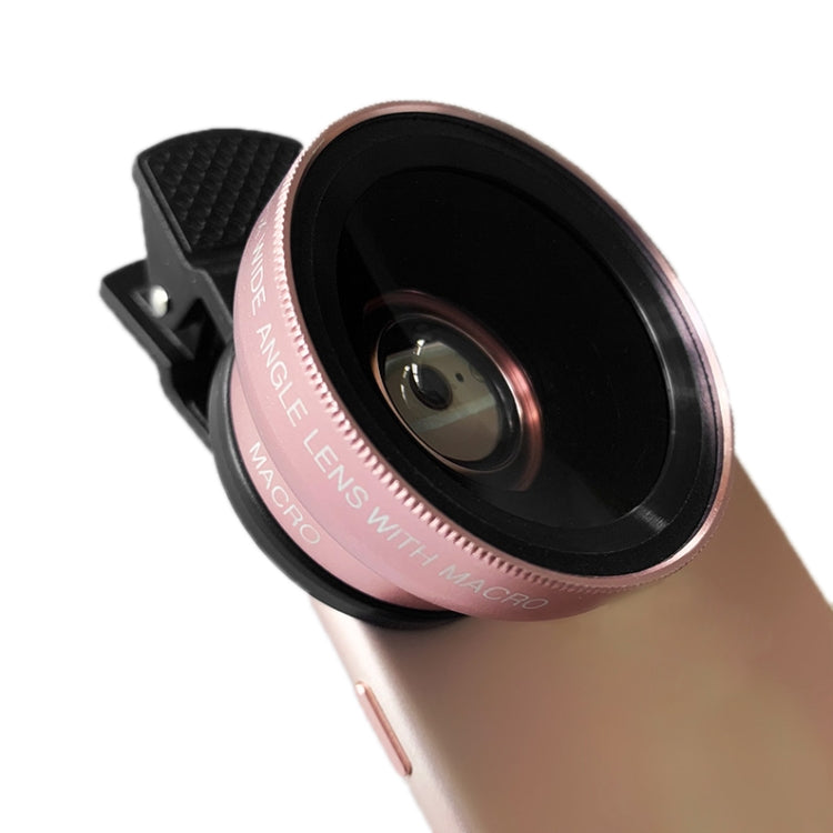 Smartphone Camera Lens Set with Ultra-Wide-Angle and Macro Lens (Rose Gold)