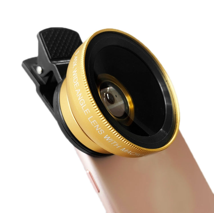 2 Piece Ultra-Wide-Angle Macro Lens Set for Mobile Phones (Gold)