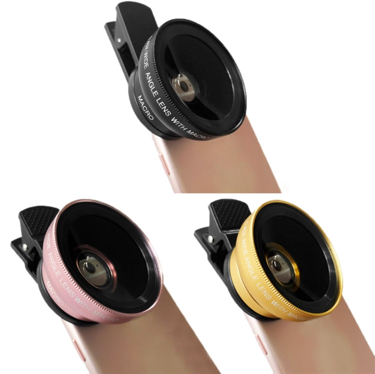 2 Piece Ultra-Wide-Angle Macro Lens Set for Mobile Phones (Gold)