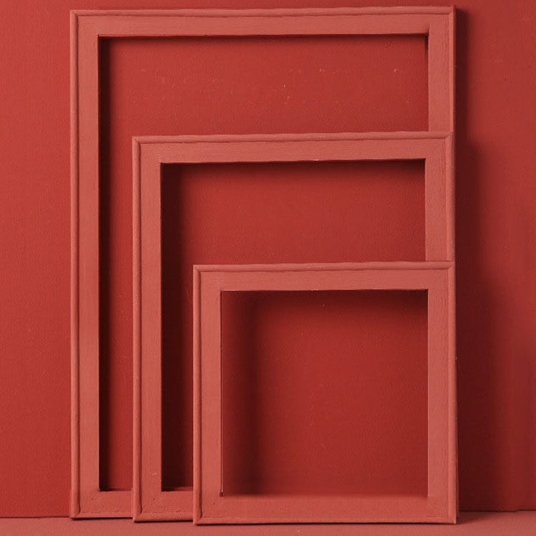 3-in-1 Morandi Color Wooden Photo Frame Series - Normal Red