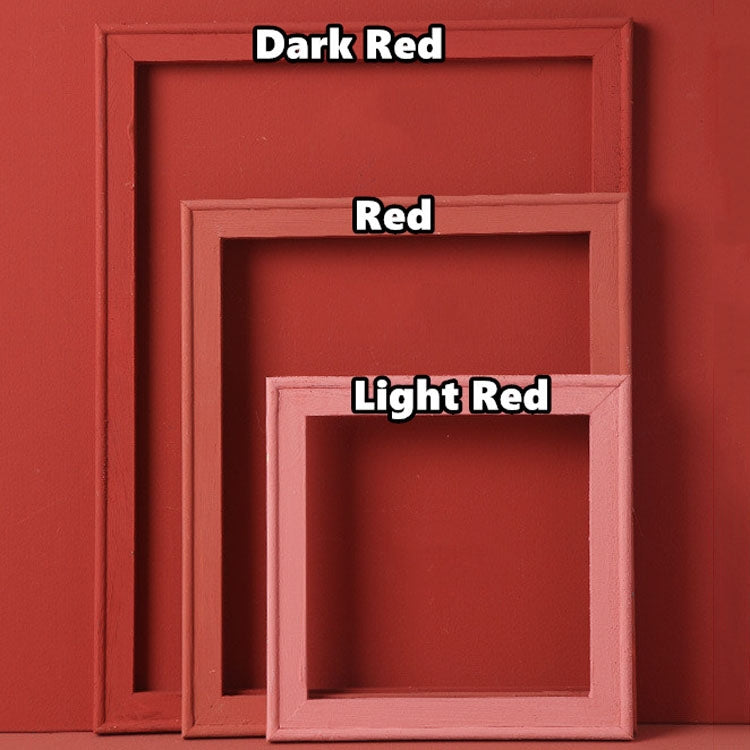 3-in-1 Morandi Color Wooden Photo Frame Series - Normal Red