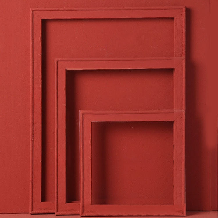 3-in-1 Morandi Color Wooden Photo Frame Series - Dark Red Spray Paint Finish