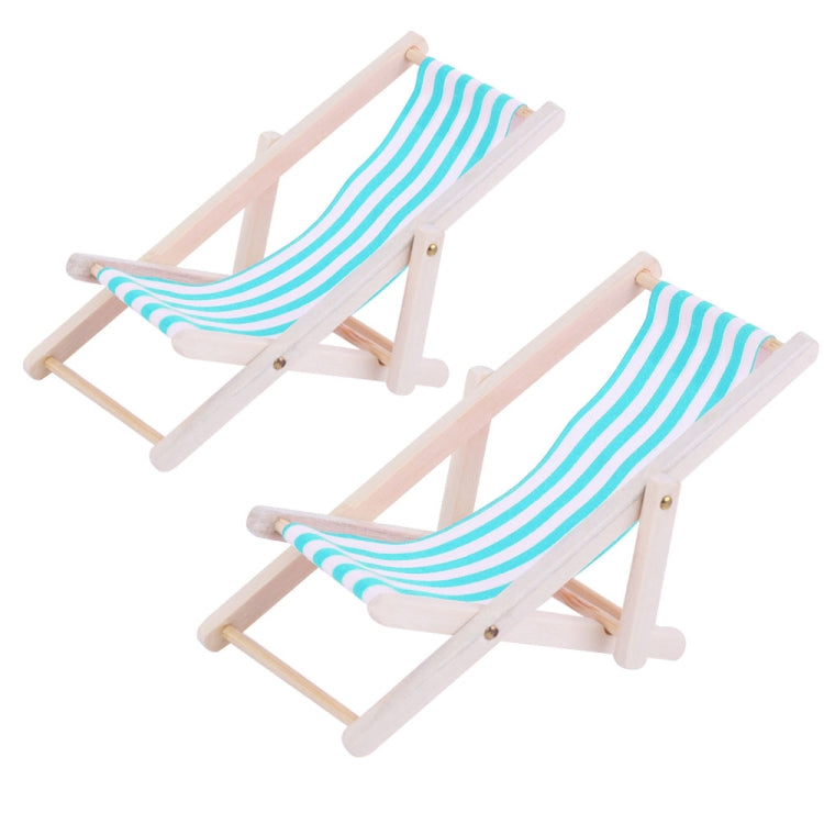 2-Piece 1:12 Scale Sky Blue Beach Lounge Chair Simulation Models