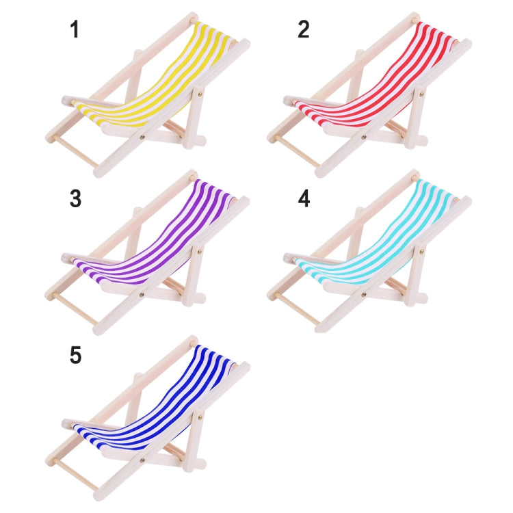 2 Pieces 1:12 Scale Foldable Yellow Beach Lounge Chair Simulation Models