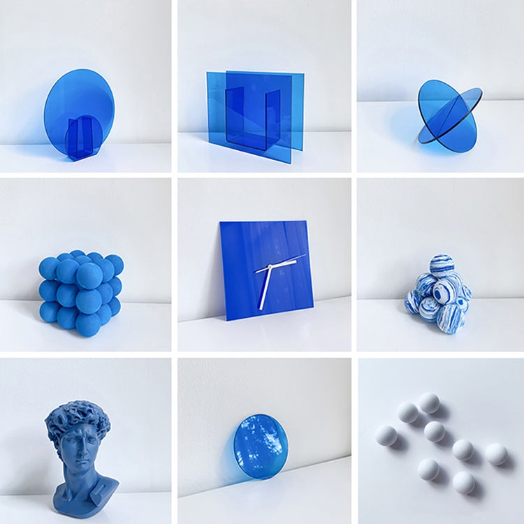 3-Piece Translucent Blue Acrylic Studio Background Ornament Set for Photography