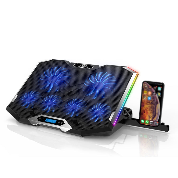ICE COOREL K9 USB Power Supply Notebook Mute Radiator RGB Laptop Radiator Bracket (Ice Blue)