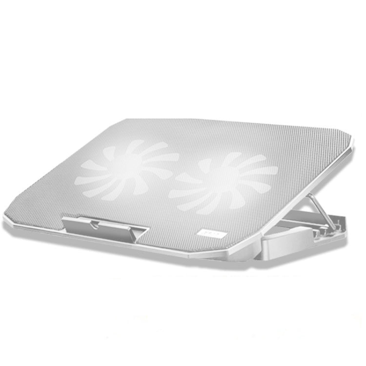 Luxury Ivory White Laptop Cooling Bracket with Dual-Fan Radiator - ICE COOREL N106