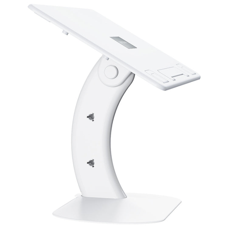 Oatsbasf 03363 Laptop Heightening Bracket Multifunctional Portable Foldable Desktop Stand(White) - Ergonomic Laptop Stand with Adjustable Viewing Angles and Multi-device Support