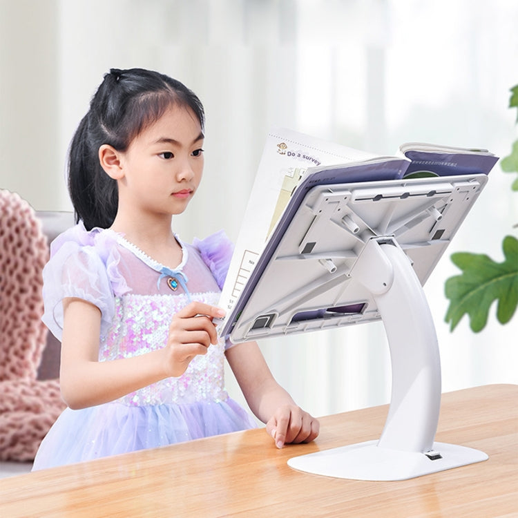 Oatsbasf 03363 Laptop Heightening Bracket Multifunctional Portable Foldable Desktop Stand(White) - Ergonomic Laptop Stand with Adjustable Viewing Angles and Multi-device Support