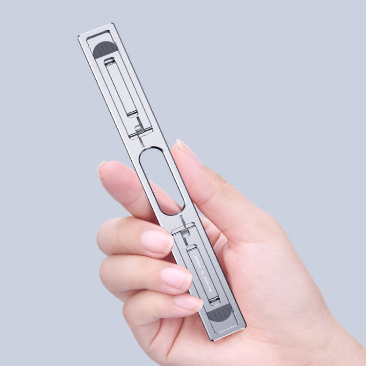 Oatsbasf K01 Adjustable Desktop Heightening Base Aluminum Alloy Radiator Folding Laptop Stand (Silver)