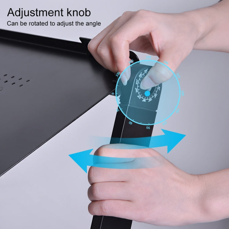 Oatsbasf Folding Computer Desk - Height-Adjustable Laptop Stand with Storage, L01 Black