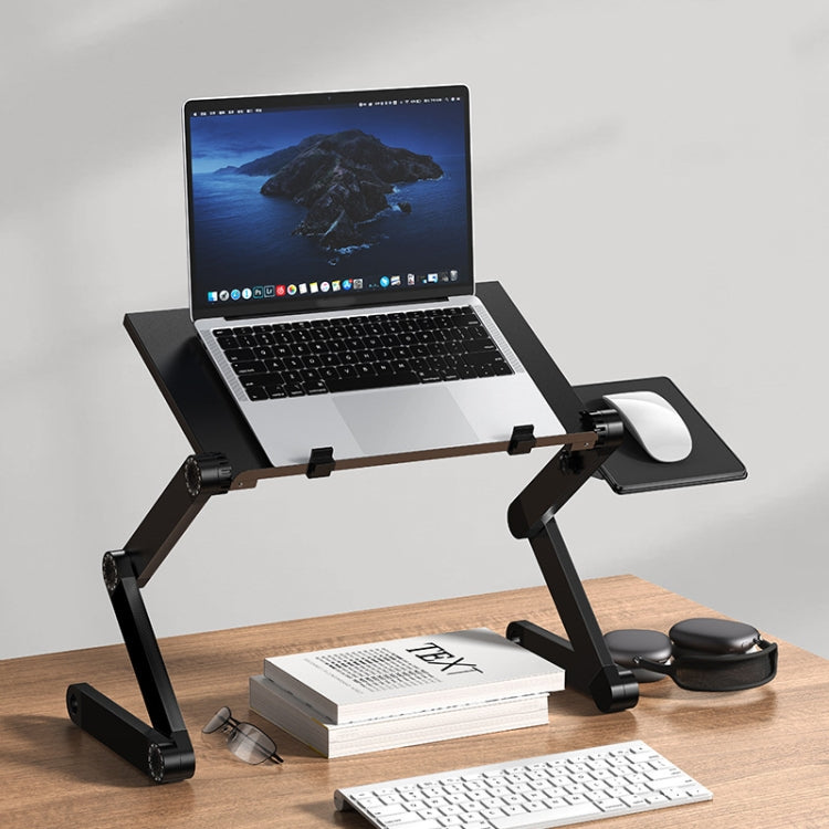 Oatsbasf Folding Computer Desk - Height-Adjustable Laptop Stand with Storage, L01 Black