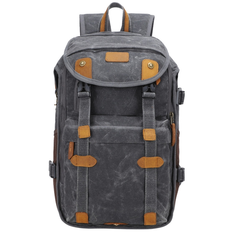 Batik Canvas Shoulder Camera Bag with Waterproof and Wear-Resistant Features (Gray)