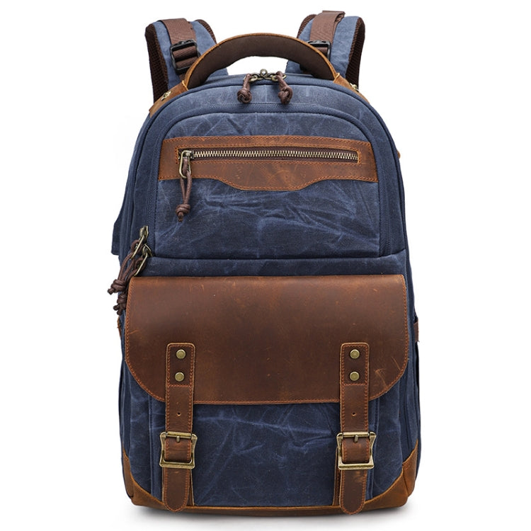 Blue Retro SLR Camera and Computer Bag with Vintage Charm and Durability