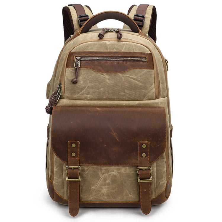 Khaki Retro SLR Camera Bag with Waterproof and Wear-Resistant Features