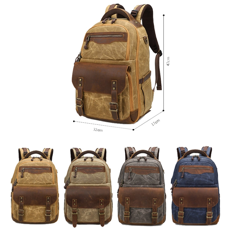 Retro Canvas and Leather DSLR Camera Bag - Grey