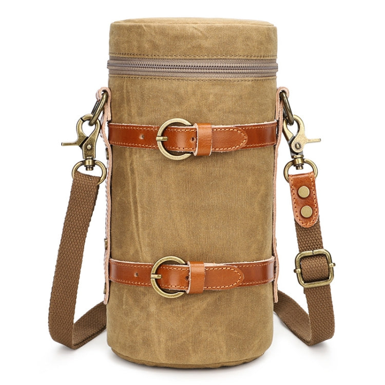 Waterproof Canvas SLR Camera Storage Bag - Khaki, Size: L