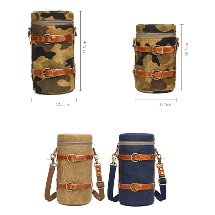 Waterproof Canvas SLR Camera Storage Bag - Khaki, Size: L