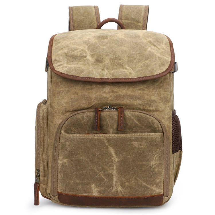 Leisure Camera Storage Backpack with Waterproof Retro Canvas and Shock-Resistant Design